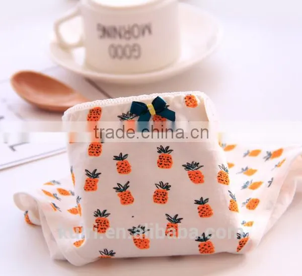Cotton Boxer Ladies Underwear Manufacturers Pineapple Printed Grid Cute Panties E7 photo-5