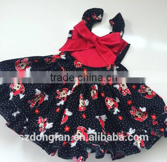 Wholesale Girl Boutique Clothes Summer Sleeveless 2 Years Old Baby Girl Ruffle Dress photo-3