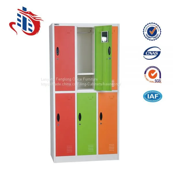 Customized Colorful Dressing Room 6 Door Steel Wardrobe Staff Lockers photo-5