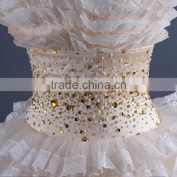 Apricot Strapless Short Mini Evening Dress photo-6