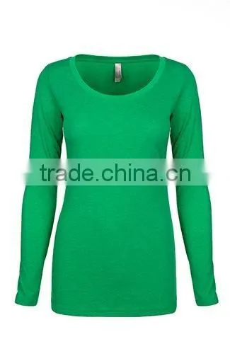 Next Level Apparel Ladies' Tri-Blend Long Sleeve Scoop Tee - Made From Polyester, Cotton and Rayon Jersey. Comes With Your Logo. photo-5