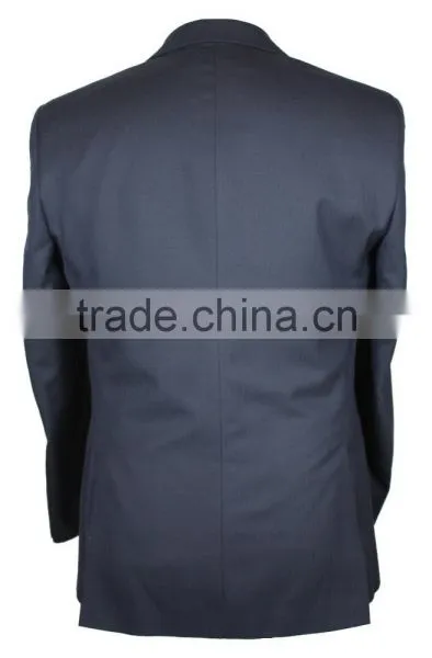 NAAMS MEN'S WOOL 2 BUTTON 2 VENT SLIM FIT SUIT JACKET FLAT FRONT PANT NAVY HERRINGBONE photo-6