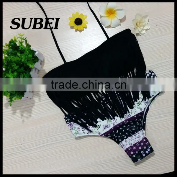 Explosion Models Tassel Print Bikini Swimwear Triangle Split Swimwear Female photo-2