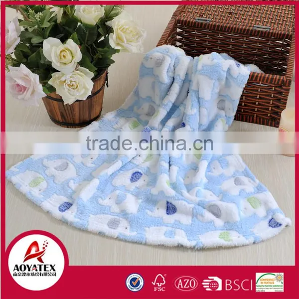 100% Polyester Super Soft Cartoon Printed and Jacquard Baby Blanket photo-2