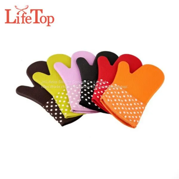 FDA &LFGB Approved Kichen Utensil Silicone Anti-heat Gloves for Baking photo-2