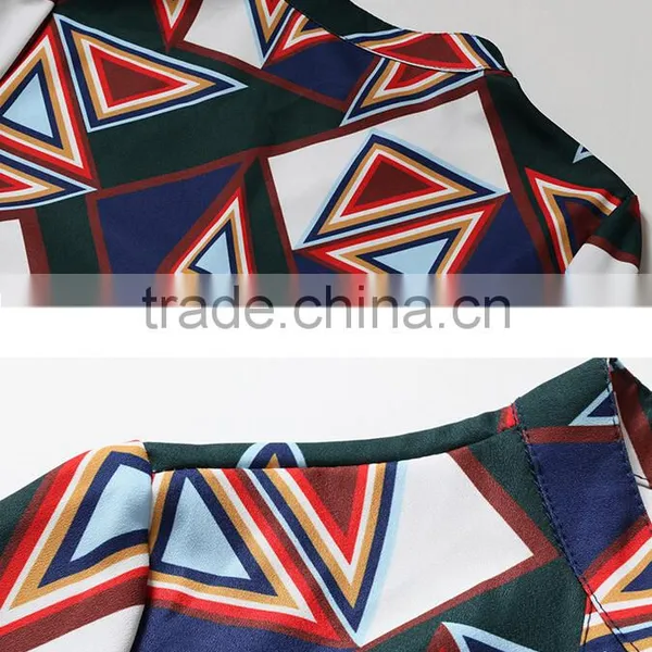 New Designs Elegant Women Printed Loose Shirt Printed Dress With Pattern Satin Dress Designs photo-5