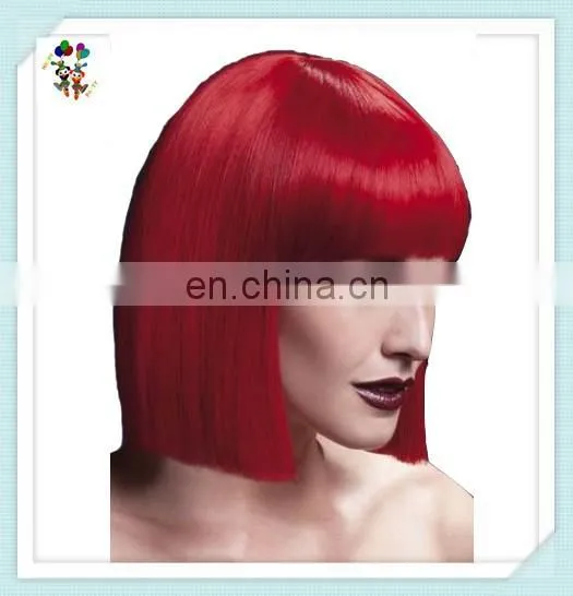Cheap Short Bob Red Synthetic Carnival Party Wigs HPC-0036 photo-3