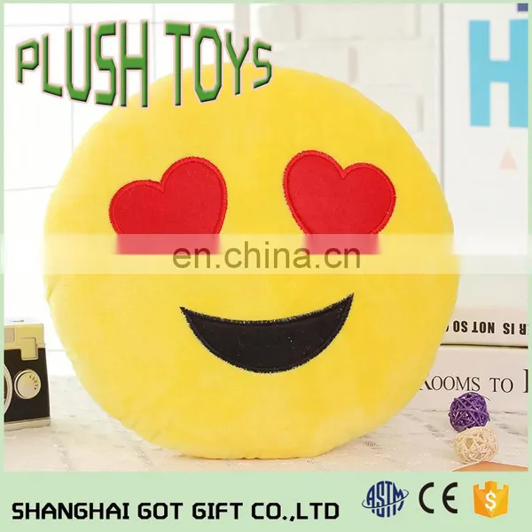 Cute Custom Stuffed Whatsapp Emoji Yellow Round Pillow Plush Toy photo-6
