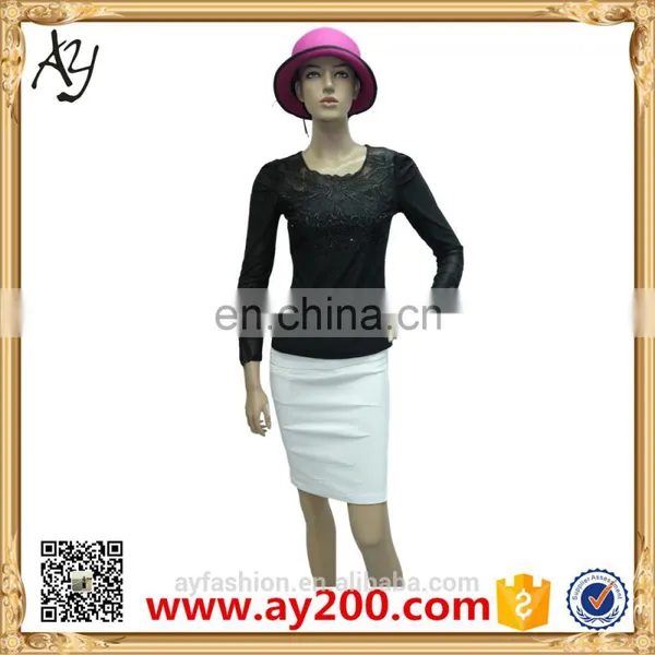 Wholesale New Lace Pattern Shirts Ladies Casual Long Sleeve Plain T-shirts Pictures photo-4