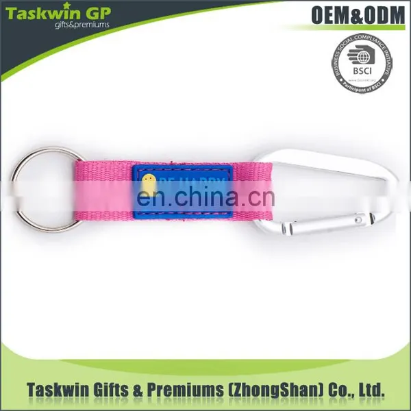 2018 Most Fashion Promotional Logo Customized Orange Material Carabiner Short Lanyard photo-3