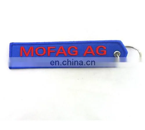 Custom Fabric Material Embroidery Keychain Embroidered Key Tag photo-3