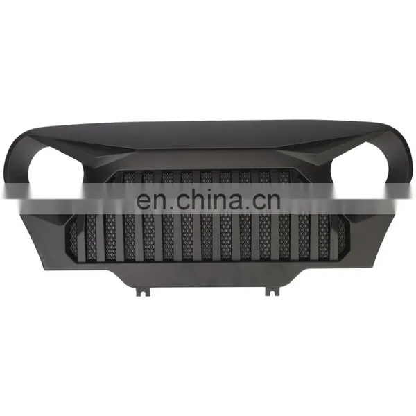 J282 Lantsun Matte Black Front Gladiator Grille Vader Grill w/ Mesh Inserts for 1997-2006 J Eep Wrangler TJ photo-2