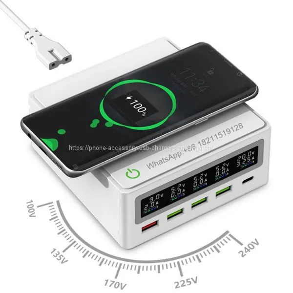 5 Port PD65W Cargador Inalambrico QC3.0 Fast Charge With LCD Display Cargadores photo-2