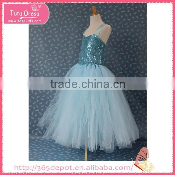 Court Style Light Blue Gallus Sleeveless Ballet Girl's Skirt photo-2