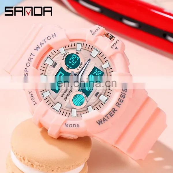 SANDA 3037 Ladies Mens Analog Digital Watches Military Waterproof Clock Casual Watch Women photo-3