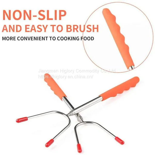 Stretch Stainless Steel Barbecue Fork PVC Handle Extending Marshmallow Roasting BBQ Sticks Skewers photo-4
