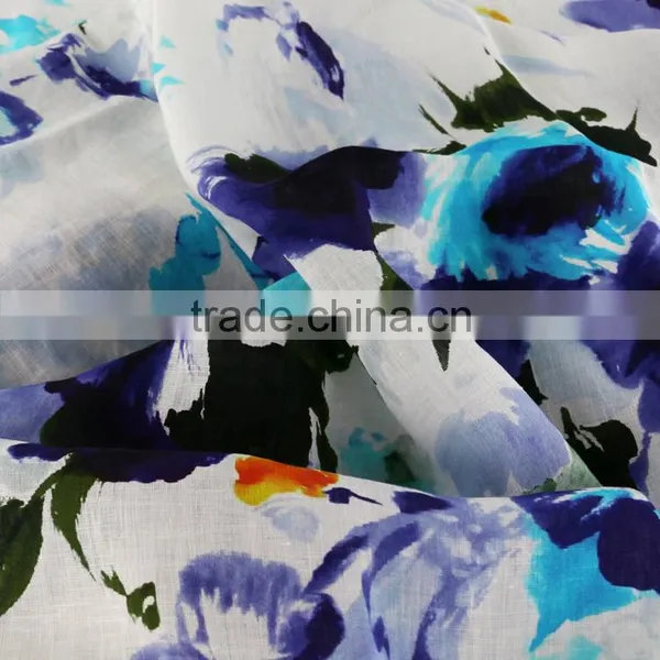 17*21 Digital Printed Linen Fabric,linen Fashion Fabric for Women's Dress,100% Linen Fabric