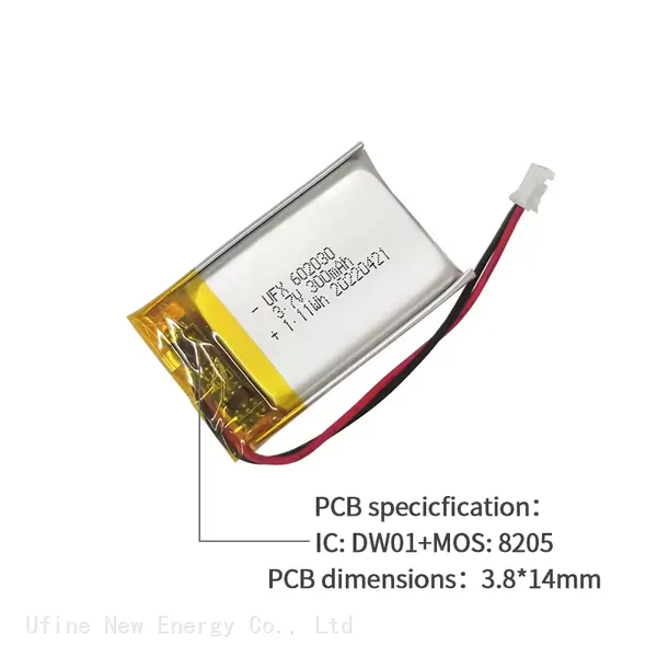 Rechargeable 3.7V 300mAh UFX 602030 Lipo Battery With PCM And Connector Made In China For Cleansing Instrument Battery photo-4