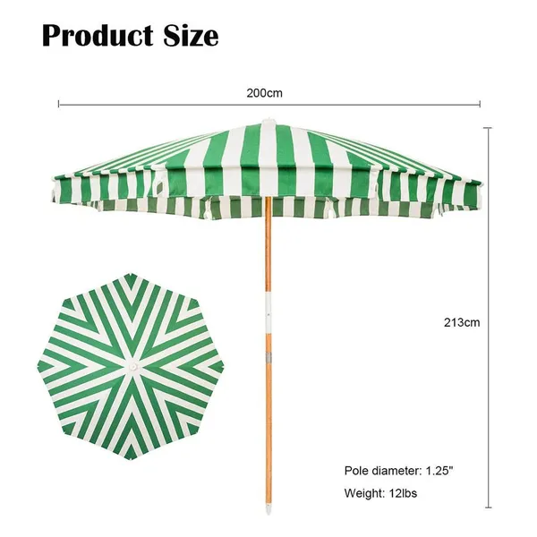 2.5M Large Fringe Beach Umbrellas Wholesale Outdoor Patio Sunshade Umbrella OEM Customized Waterproof Polyester Fabric Aluminum Pole photo-3