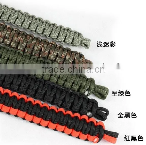Fashion Stainless Steel Gold Clasp 550 Yellow in Black Survival Paracord Bracelet photo-3