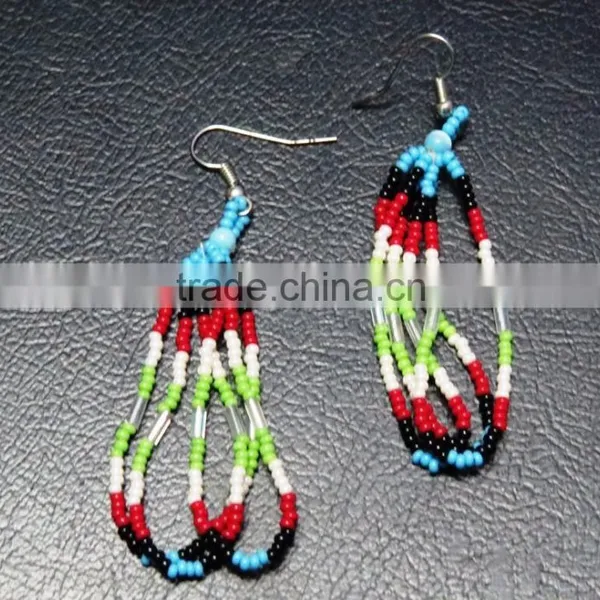 Handmade Beads Jewelry Chunky Tribal Earrings
