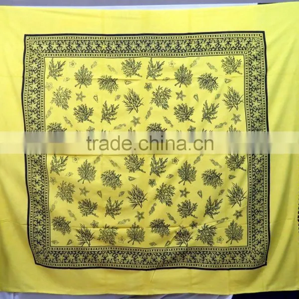 Cotton Tapestry Full Size White Indian Gypsy Tapestry Hand Block Wall Hanging photo-5