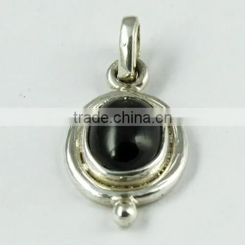Bezel Setting Black Star Pendant, Gemstone Silver Jewelry, Online Silver Jewelry photo-5