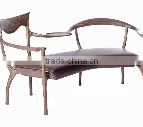 Foshan modern design recliner chair Wood living room leisure chair armchair