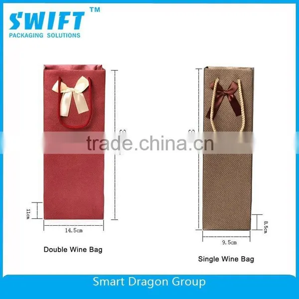 2015 Hot Sale Recycled Brown/white/Red Grocery Kraft Paper Bag photo-2
