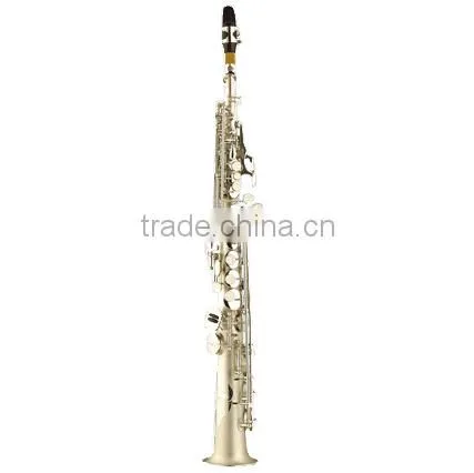 High Grade Straight Soprano Saxophone, With Neck, Nickel Silver Plated photo-2