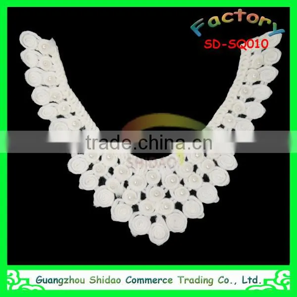 Custom New Arrival White Cheap and Chantilly Sequin African Lace Collar for Garment photo-3
