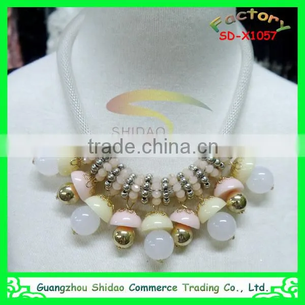 2015 Fashion Latest Design String Beaded Necklace Design Beads Pendant Necklace Wholesale