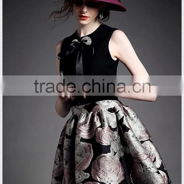2015 New Floral Printing Tutu A Line Latest Dress Designs photo-2
