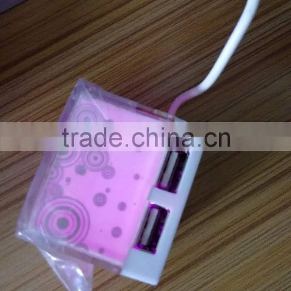 Promotional Gift Computer Colorful LED 4 Port Mini USB HUB photo-3