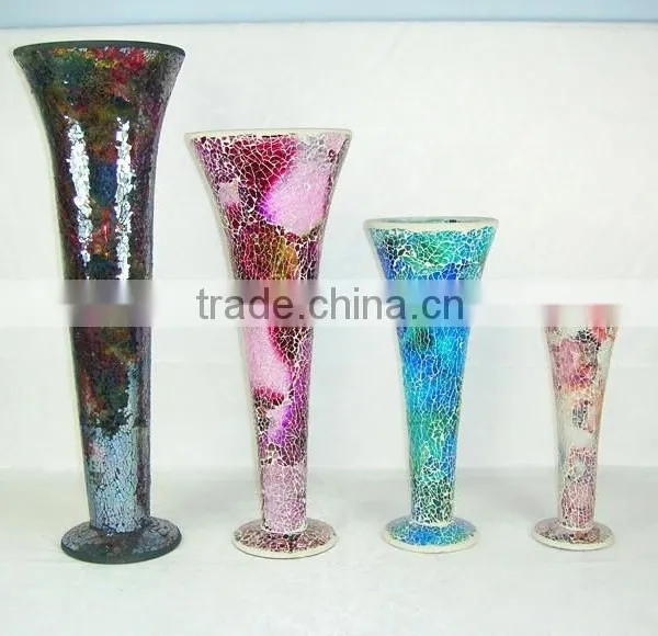 Glass Mosaic Candle Holder in Red Color