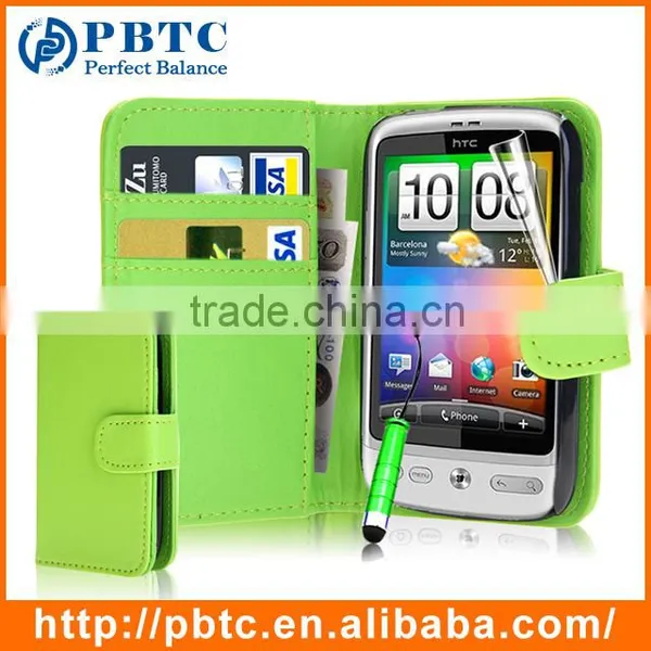 Set Screen Protector Stylus And Case For HTC Desire C , Dark Blue Leather Wallet Waterproof Case For HTC Desire photo-4