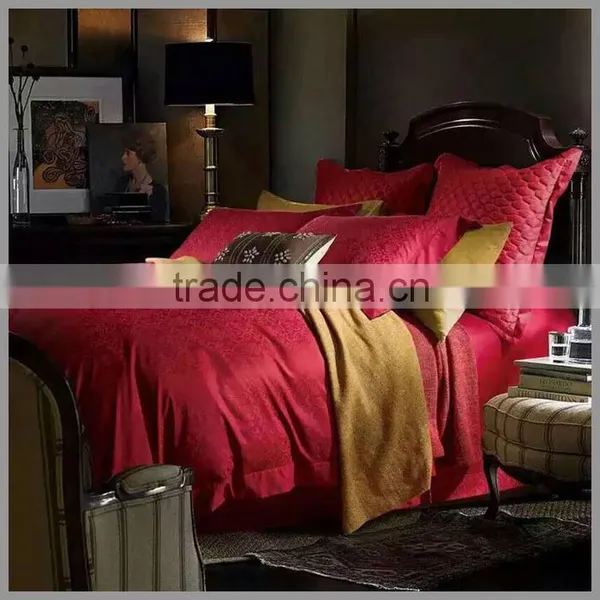 100%cotton Red Jacquard Bedding Sets,jacquard Fabric With Classic Flower Patterns,duvet Cover,pillow Covers ,Hotel Duvet Cover