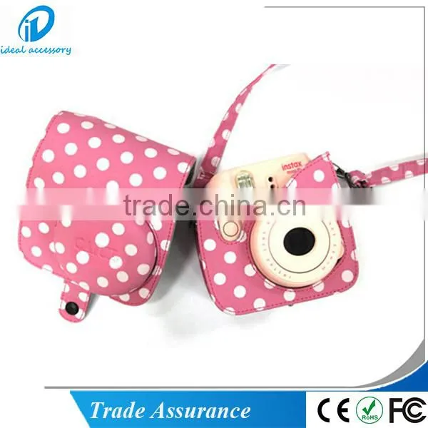 PU Leather Pink Dot Fuji Instax Mini Case Bag for Fujifilm Instax Mini8 Case With Shoulder Strap photo-5