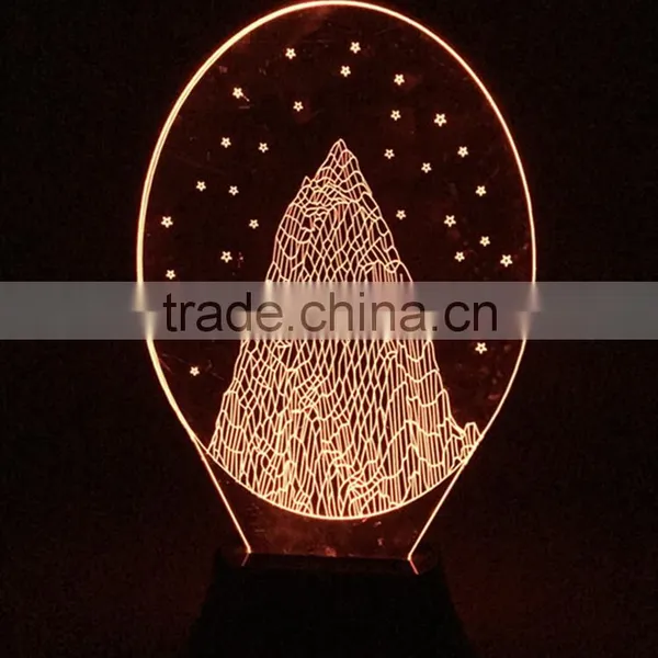Snow Mountain Crystal Table Light Base Wedding 3d Optical Illusions Led Light Decoration photo-2