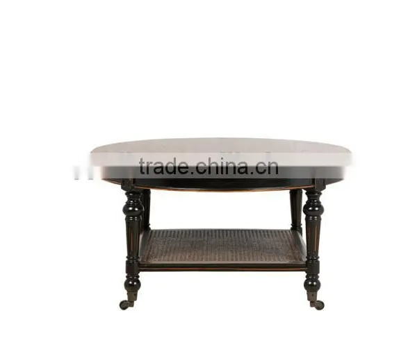 French Style Wooden Round Side Coffee Table photo-2