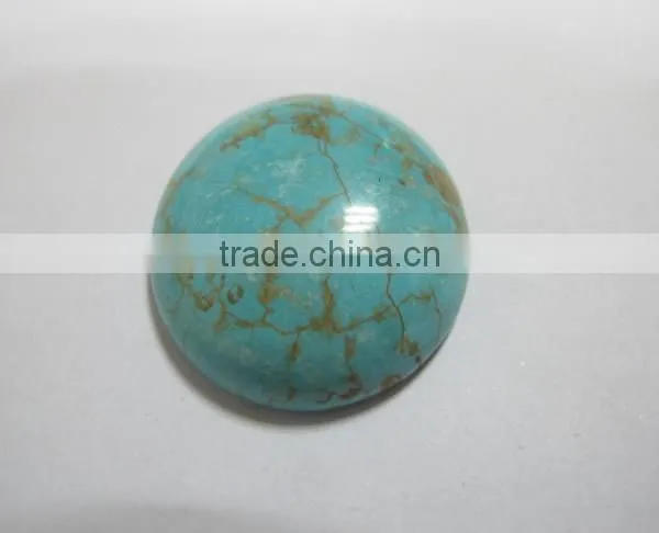 Stabilized Turquoise 25mm Calibrated Round Cabochon-loose Gemstone and Semi Precious Stone Cabochon Beads for Jewelry Components