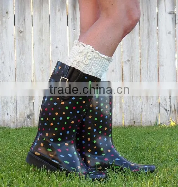 Nice Girl Crochet Knitting Lace Leg Warmer Infant Warmer Boot Socks photo-6