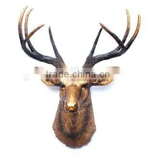 Modern Design Deer Head Buffalo Skull Resin Animal Head Wall Decoration photo-3