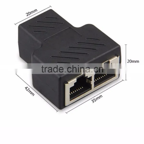 RJ45 Female to Female Network Adapter 1 to 2 Port Female CAT 5/CAT 6 LAN Ethernet Socket Connector photo-4