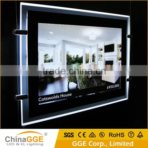 Hanging LED Crystal Light Box, LED Light Pockets for Real Estate Agent, Window Display LED Acrylic Light Pocket photo-2