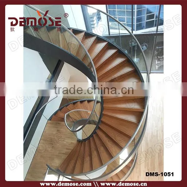 Contemporary Iron Wood Spiral/helical Staircase for Hotel