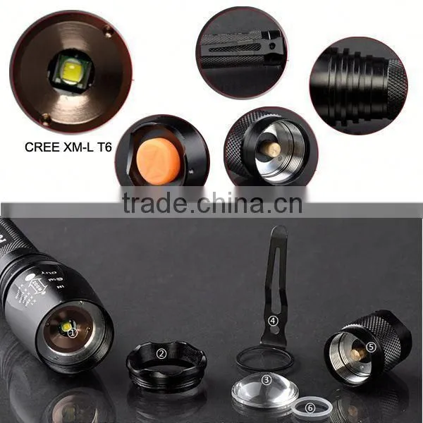 Hot Sale V2-858 18650 Battery Rechargeable Long Distance Torch Xm-l T6 Bright Light Led Flashlight Torch photo-4