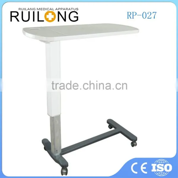 stable and wooden overbed table laptop bed table with portable wheels