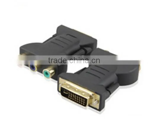 DVI Male to 3RCA Adapter Black Color Top Quality