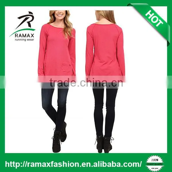 Ramax Custom Women Sport Lightweight Round Neck Pullover Long Sleeve T Shirt